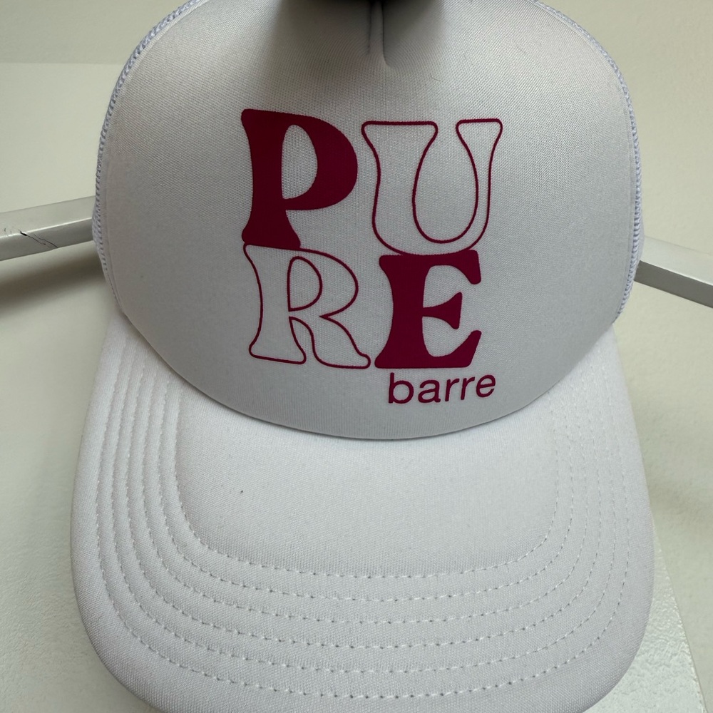 NEW White and Pink Pure Barre Hat